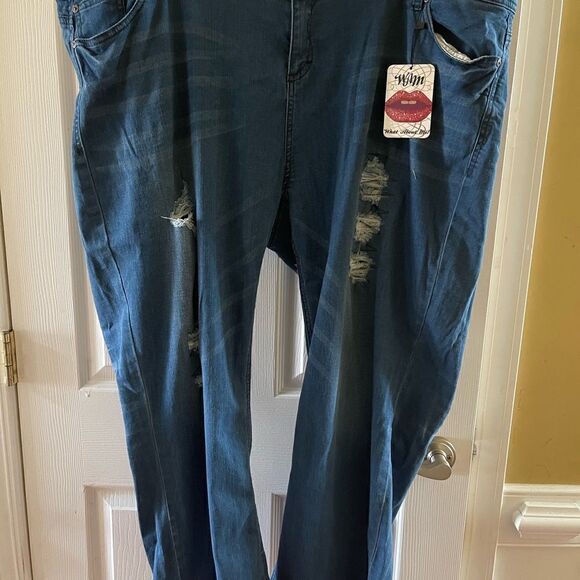 NWT What About Me WAM Jeans Women's 24W Low-Rise Skinny Cotton Blend Denim - Picture 2 of 13